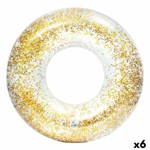 Flotador Hinchable Donut Intex Transparente Purpurina Ø 119 cm (6 Unidades)