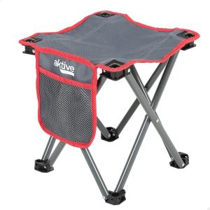 Taburete Aktive Plegable Camping Gris 30 x 32 x 30 cm (4 Unidades)