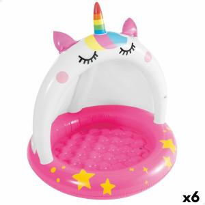 Piscina Hinchable para Niños Intex Gato Unicornio 101 x 102 x 102 cm (6 Unidades)