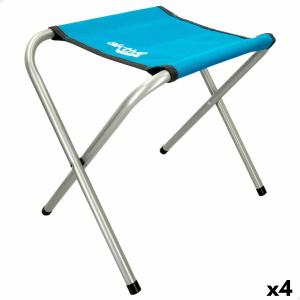 Taburete Plegable Aktive Azul Camping 30 x 37 x 40 cm (4 Unidades)