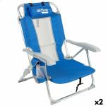 Silla de Playa Aktive Azul Blanco 49 x 78 x 56 cm (2 Unidades)